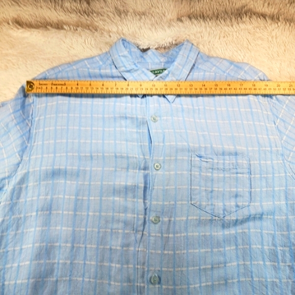 Cubavera XL Casual Button Down Shirt Linen/ Rayon Blue Men's Short Sleeve....... - Picture 7 of 10